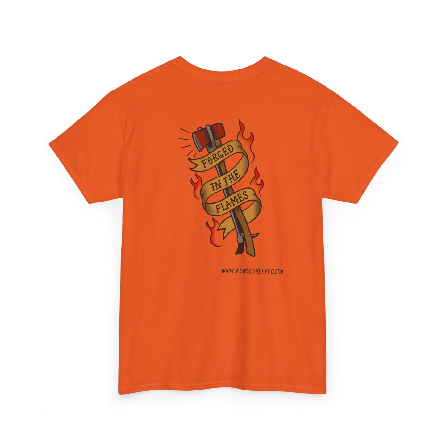 Graphic Tee — 'Forged in the Flame' Firefighter Tattoo Design