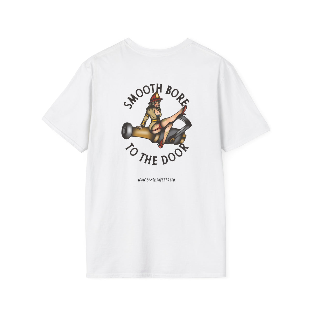 Smooth Bore To The Door Pin-Up Firefighter T-Shirt
