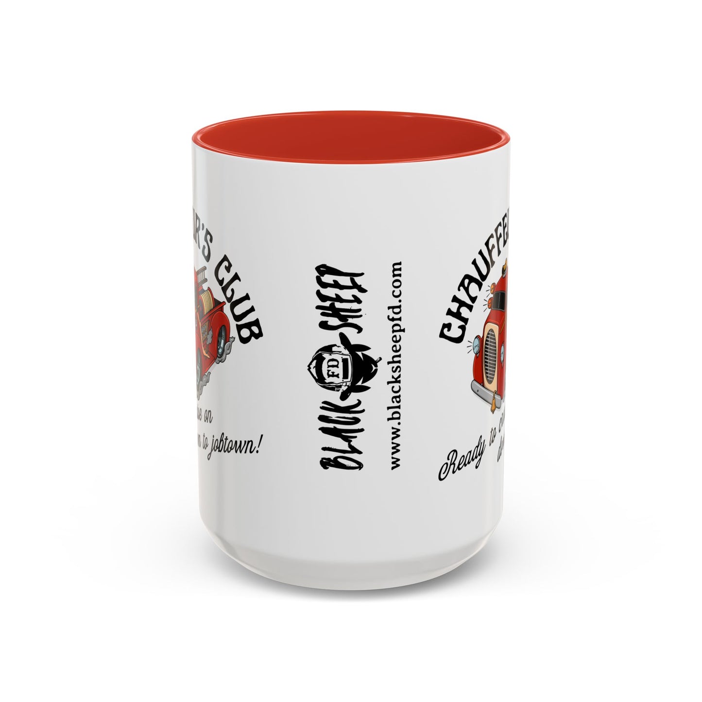 Chauffeur’s Club Coffee Mug — Retro Firetruck Accent Mug 15oz