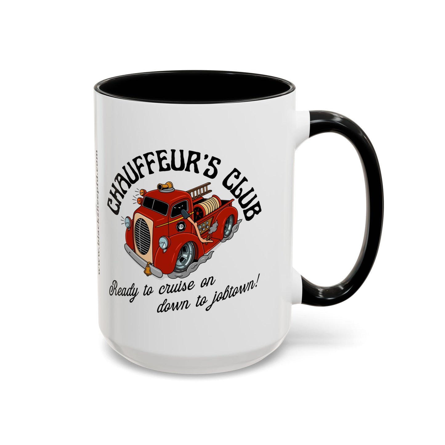 Chauffeur’s Club Coffee Mug — Retro Firetruck Accent Mug 15oz