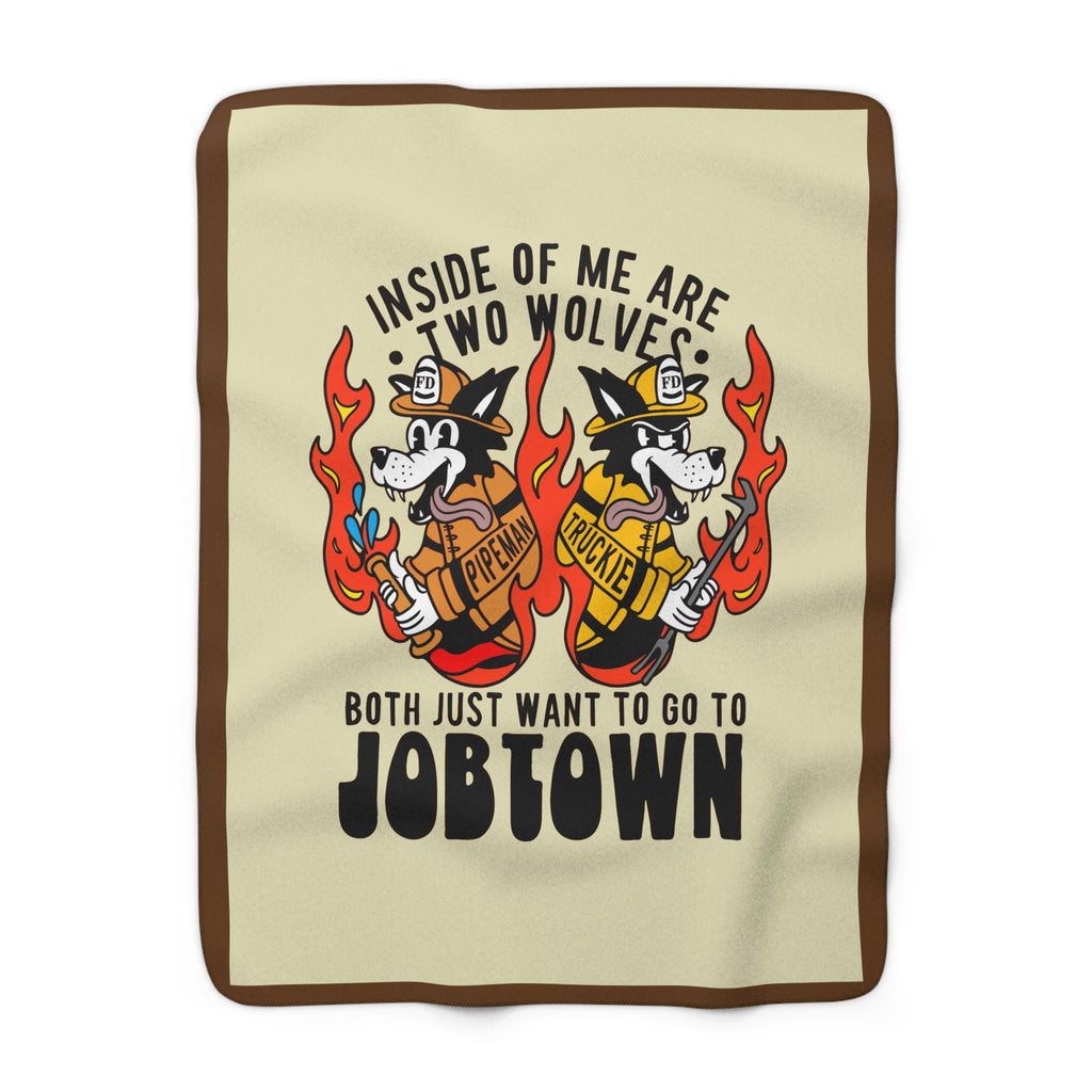 Job Town Wolves Sherpa Fleece Blanket
