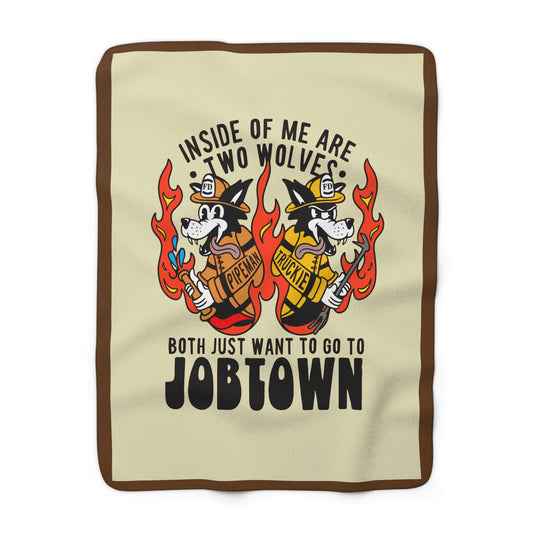 Job Town Wolves Sherpa Fleece Blanket