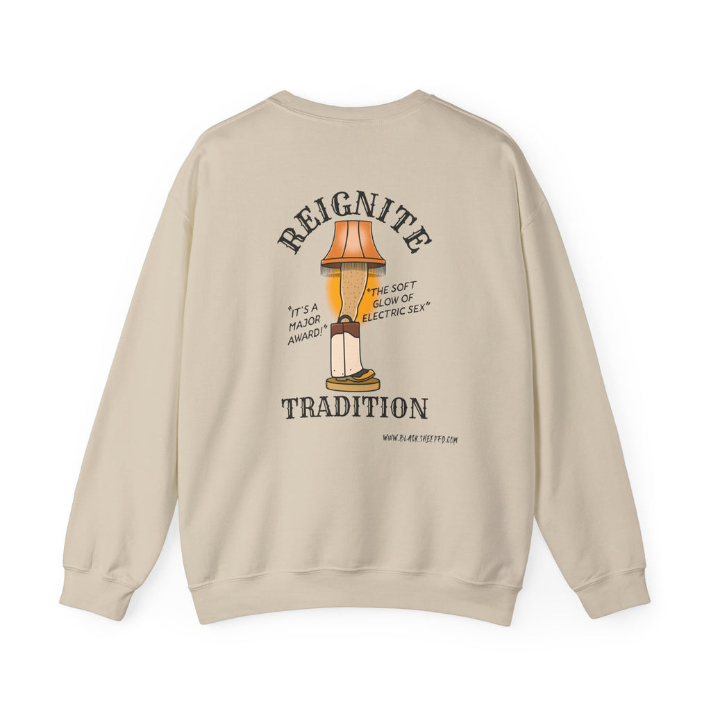 "Reiginate Tradition" Crewneck Sweatshirt - Unisex Heavy Blend with Nostalgic Lamp Design