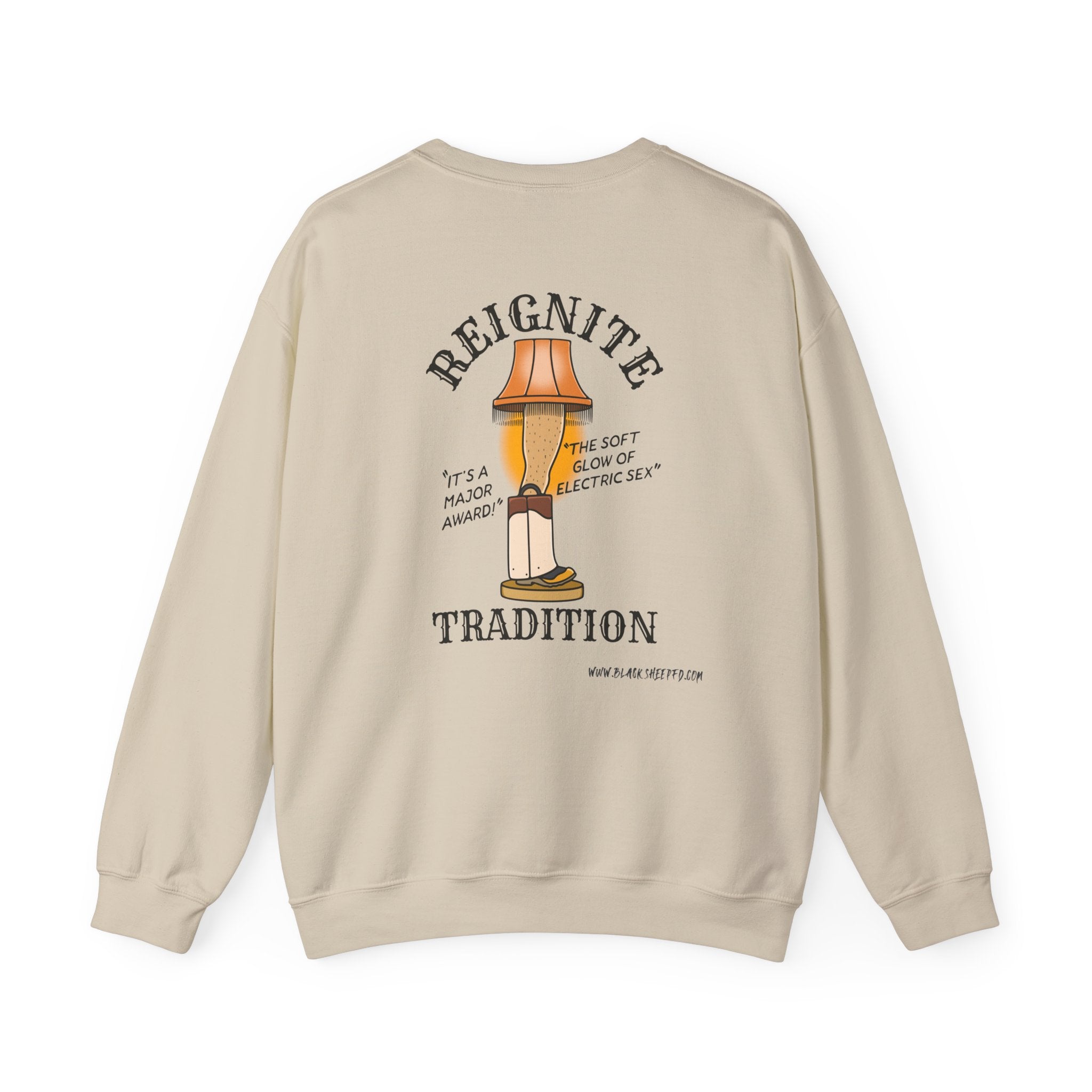 "Reiginate Tradition" Crewneck Sweatshirt - Unisex Heavy Blend with Nostalgic Lamp Design