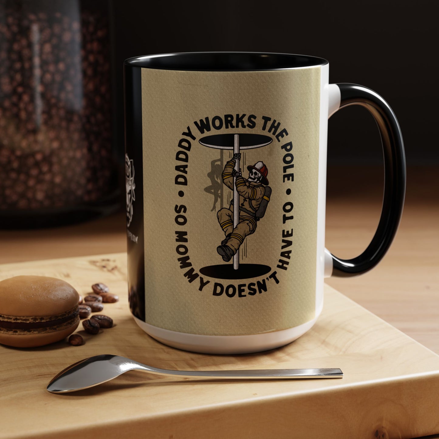 "Daddy Works the Pole" Firefighter Coffee Mug 15oz