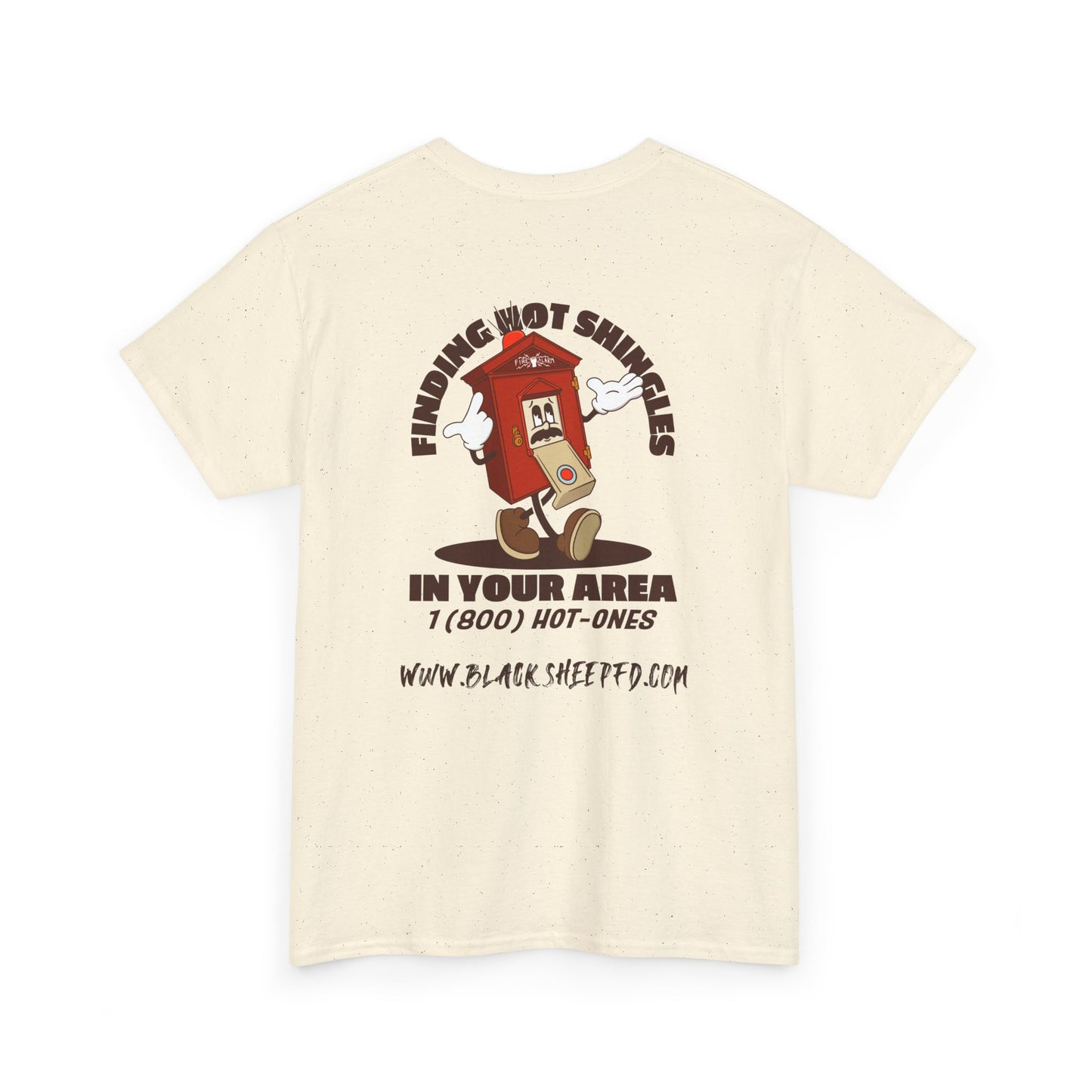 Fire Alarm Box "Looking For Hot Shingles" Heavy Blend Tee