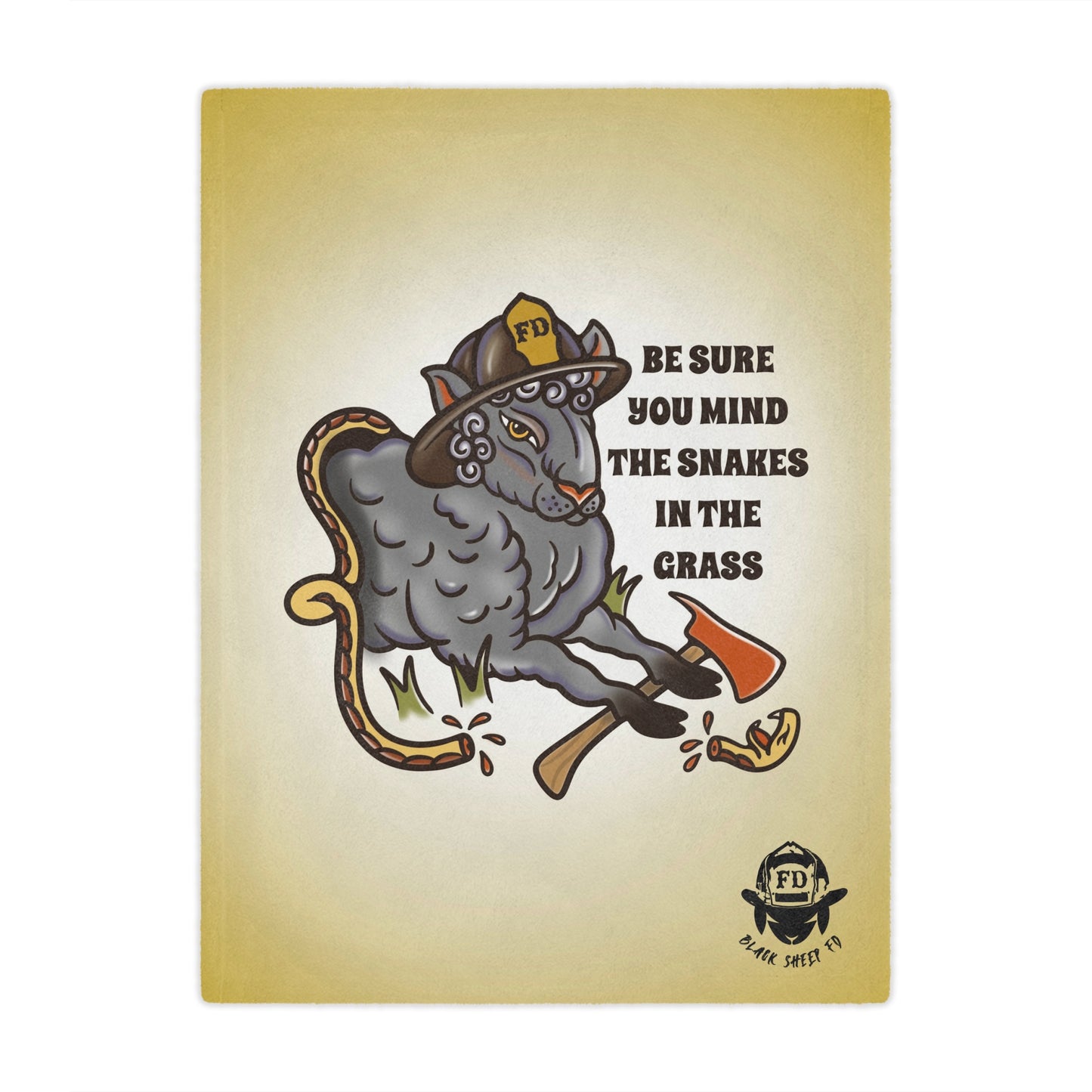 Mind the Snakes Black Sheep Minky Blanket