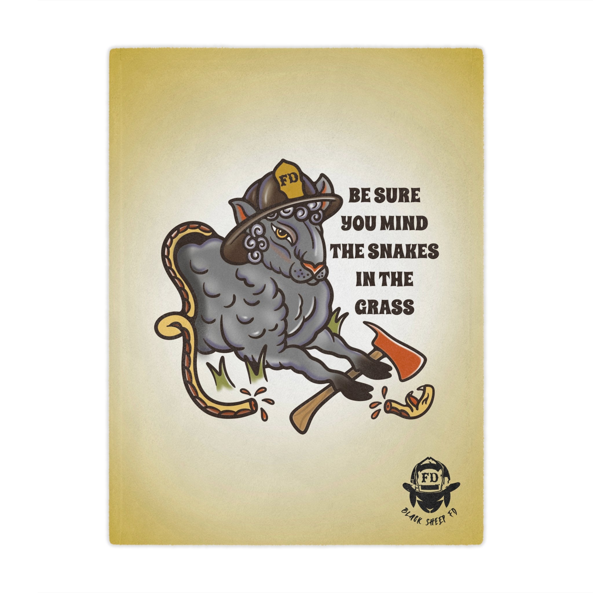 Mind the Snakes Black Sheep Minky Blanket