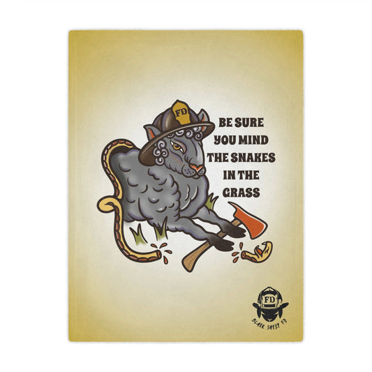 Mind the Snakes Black Sheep Minky Blanket