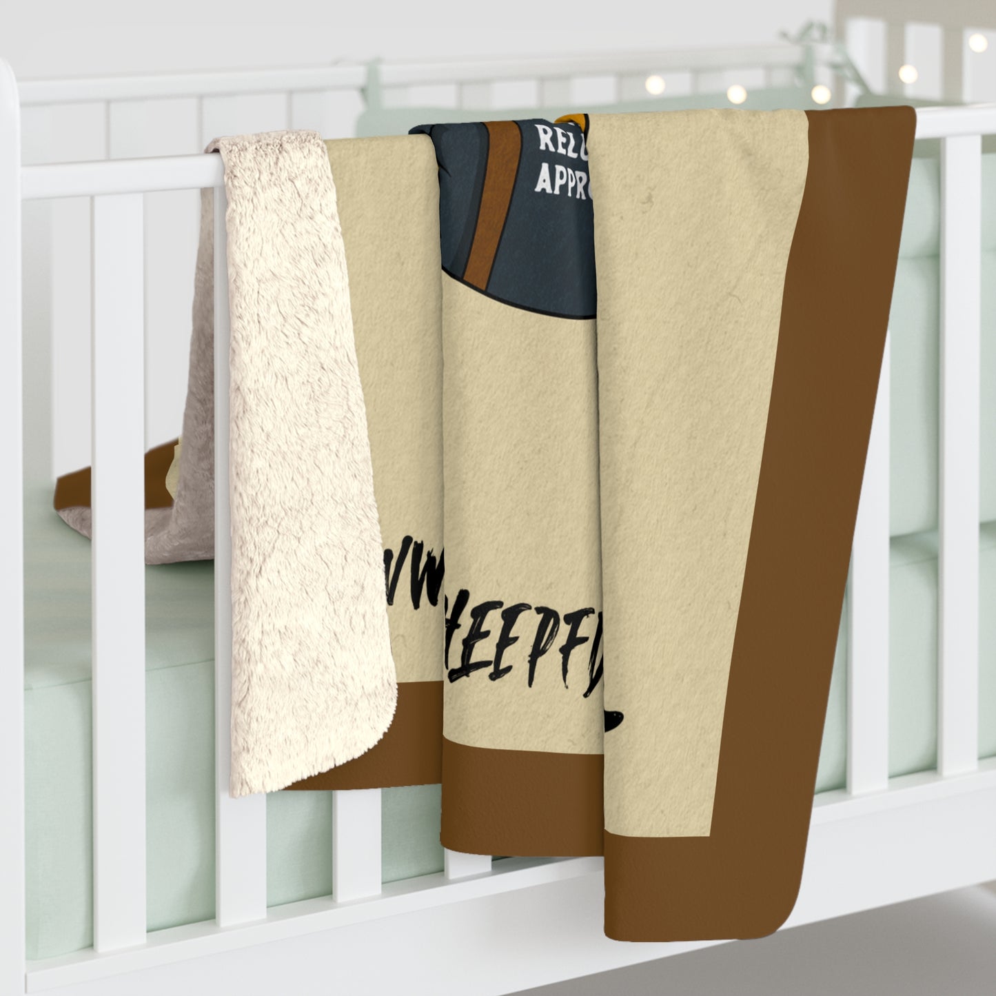 "Reluctantly Approved" Sherpa Station Blanket - Brown Version