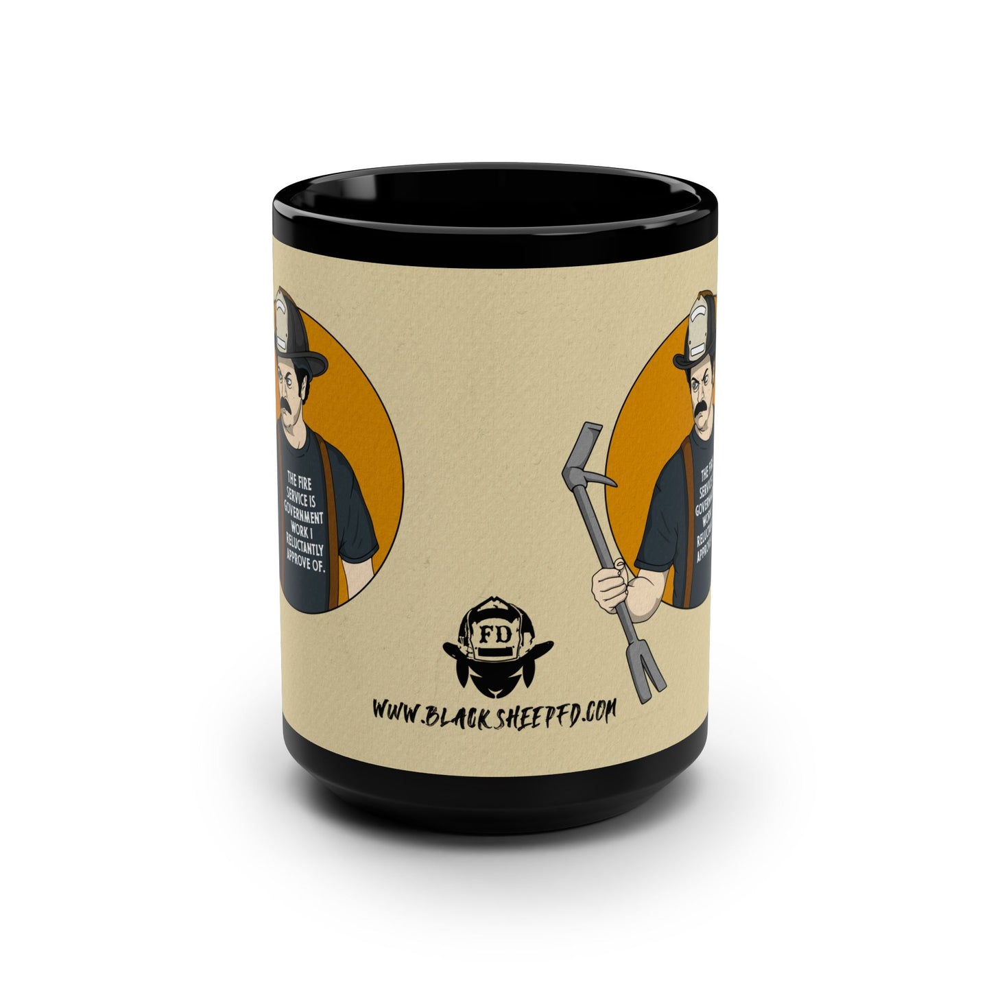 "Reluctantly Approved" 15oz Black/Brown Coffee Cup