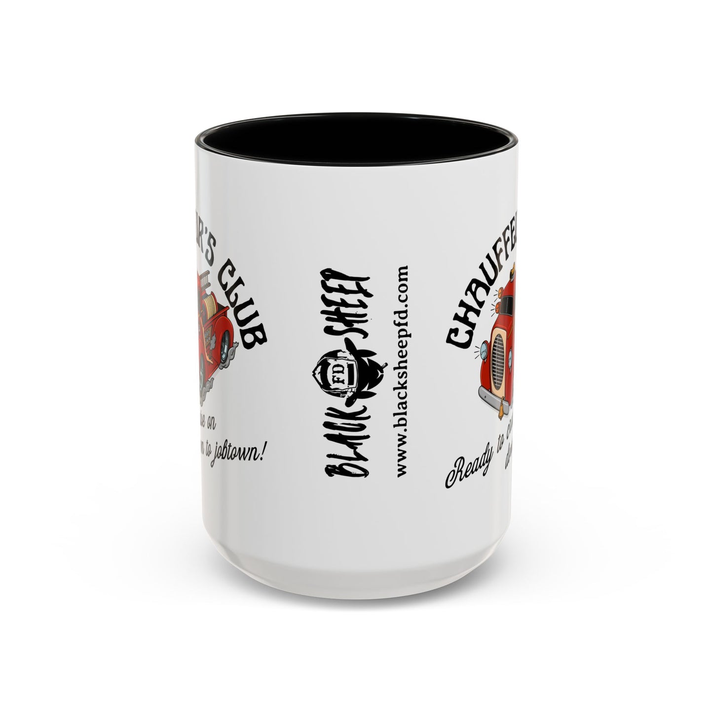 Chauffeur’s Club Coffee Mug — Retro Firetruck Accent Mug 15oz