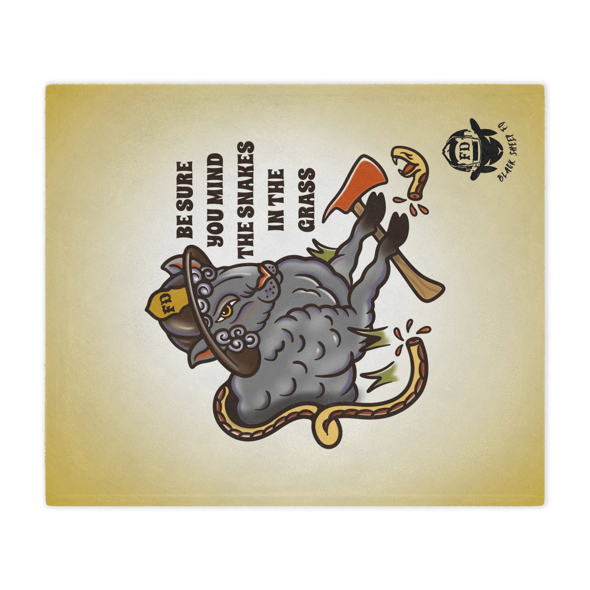 Mind the Snakes Black Sheep Minky Blanket