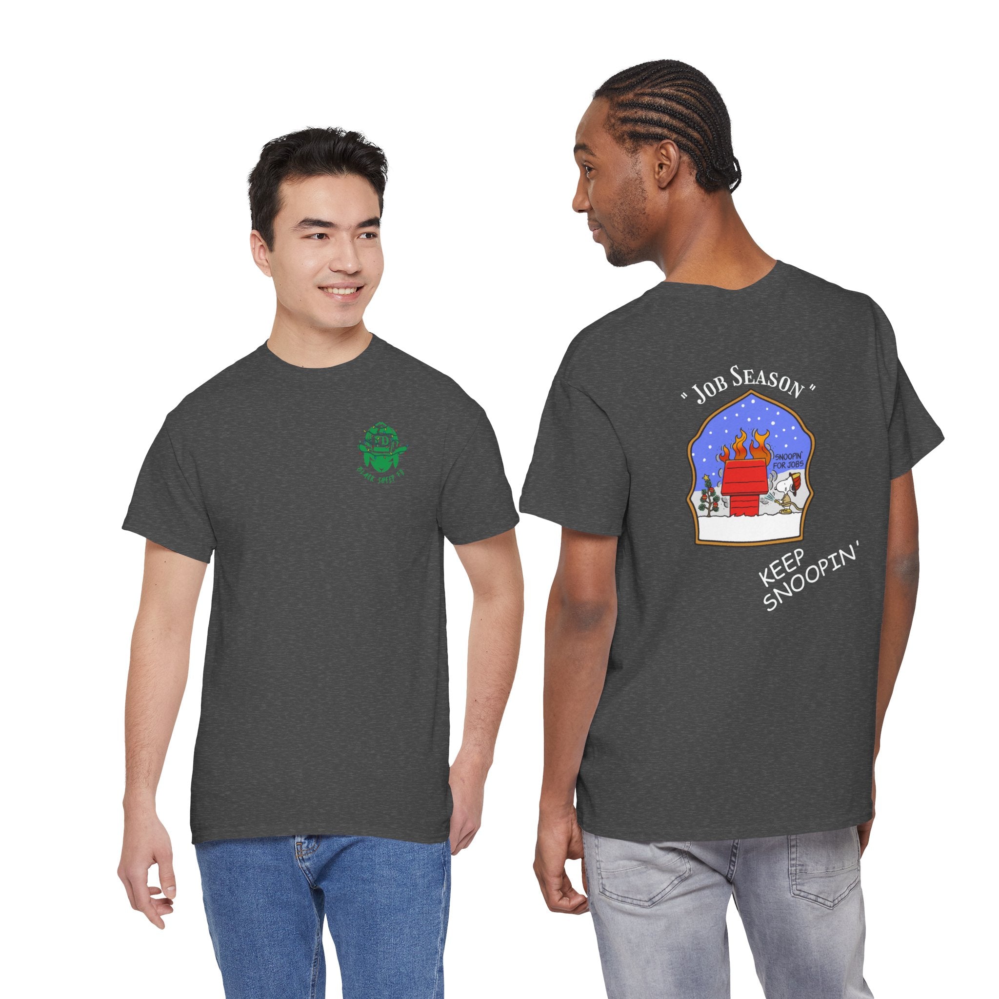 "Snoopin' For Jobs" Snoopy Firefighter Christmas Tee