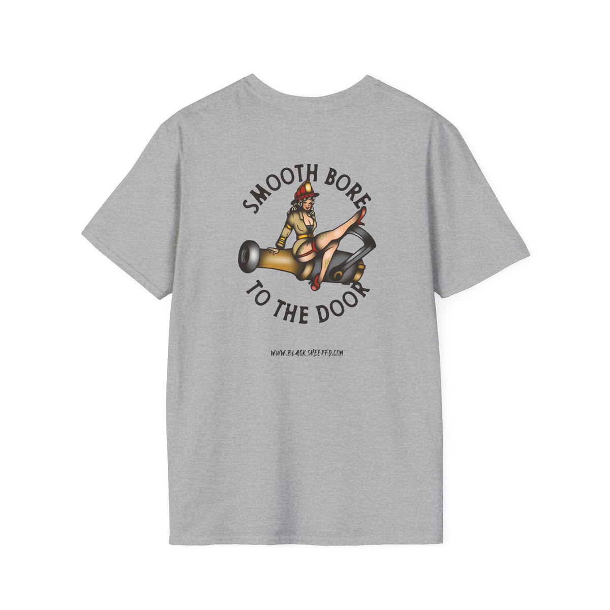 Smooth Bore To The Door Pin-Up Firefighter T-Shirt