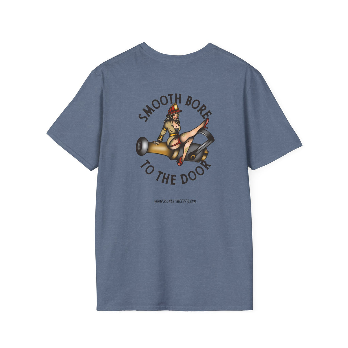 Smooth Bore To The Door Pin-Up Firefighter T-Shirt
