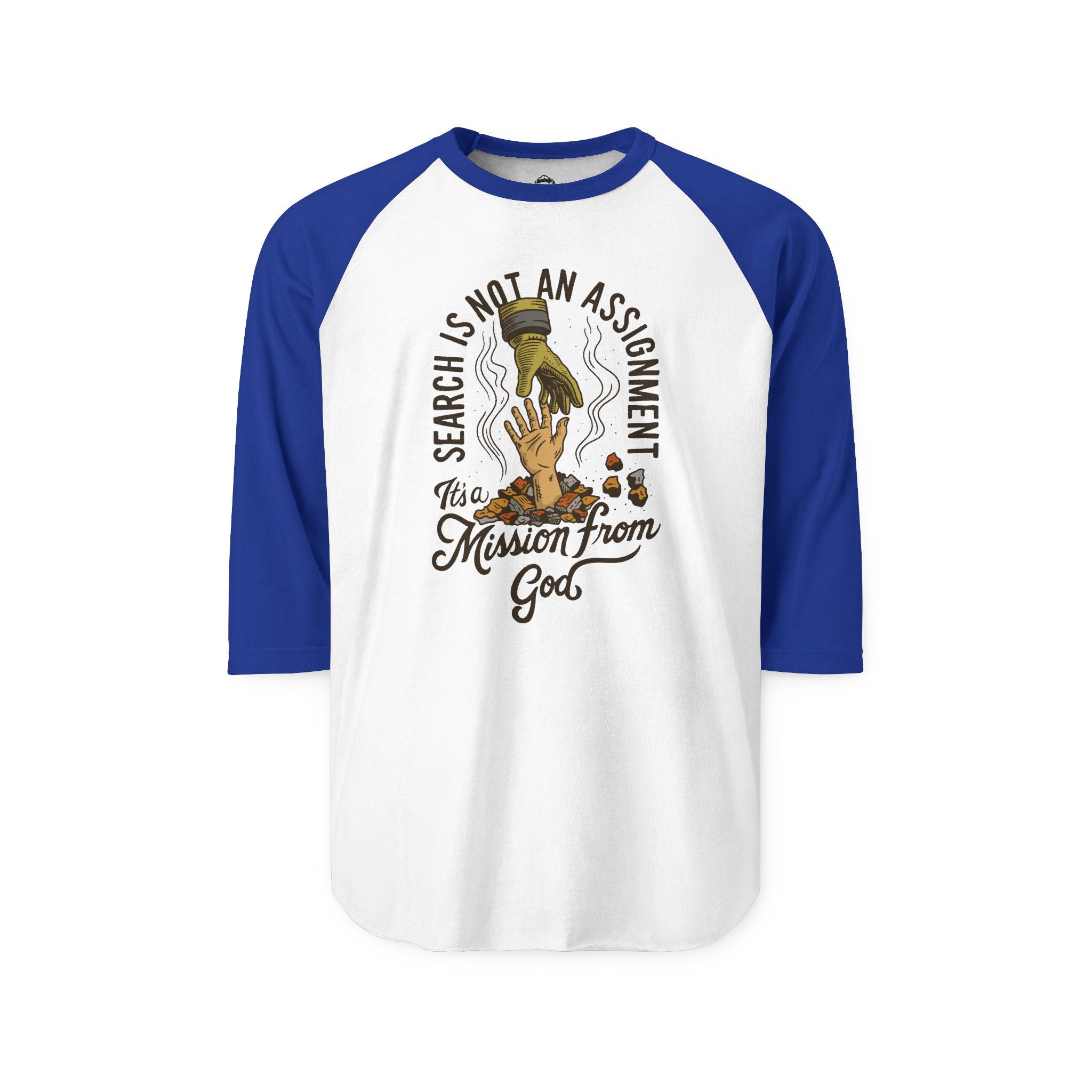 Raglan Baseball Style Shirt — "Search Is Not An Assignment" Graphic