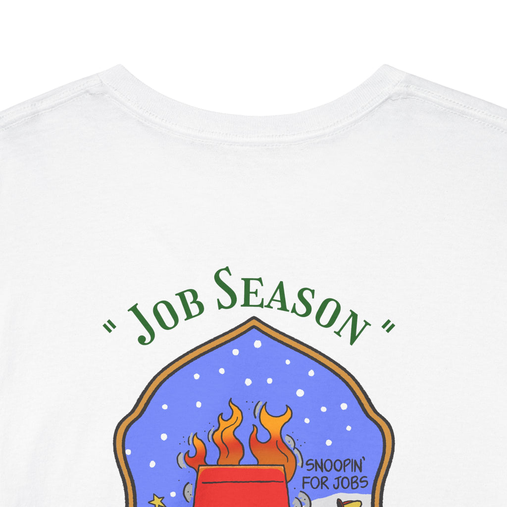 "Snoopin' For Jobs" Snoopy Firefighter Christmas Tee