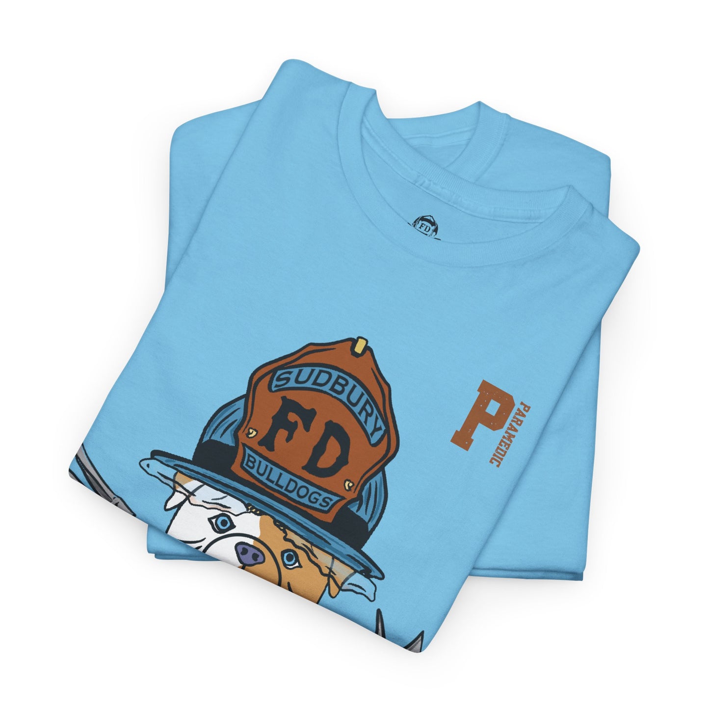 Firefighter Sudbury Bulldogs FD Tee — Lettered "P" Paramedic T-Shirt