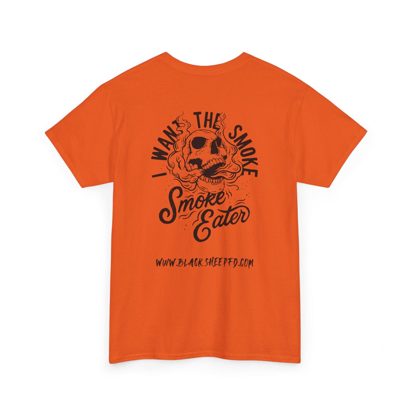 Black Sheep "I Want The Smoke" Skull Graphic Heavy Cotton Tee for Smoke Eaters