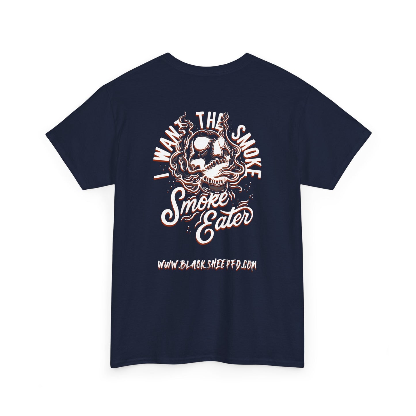 Black Sheep "I Want The Smoke" Skull Graphic Heavy Cotton Tee for Smoke Eaters