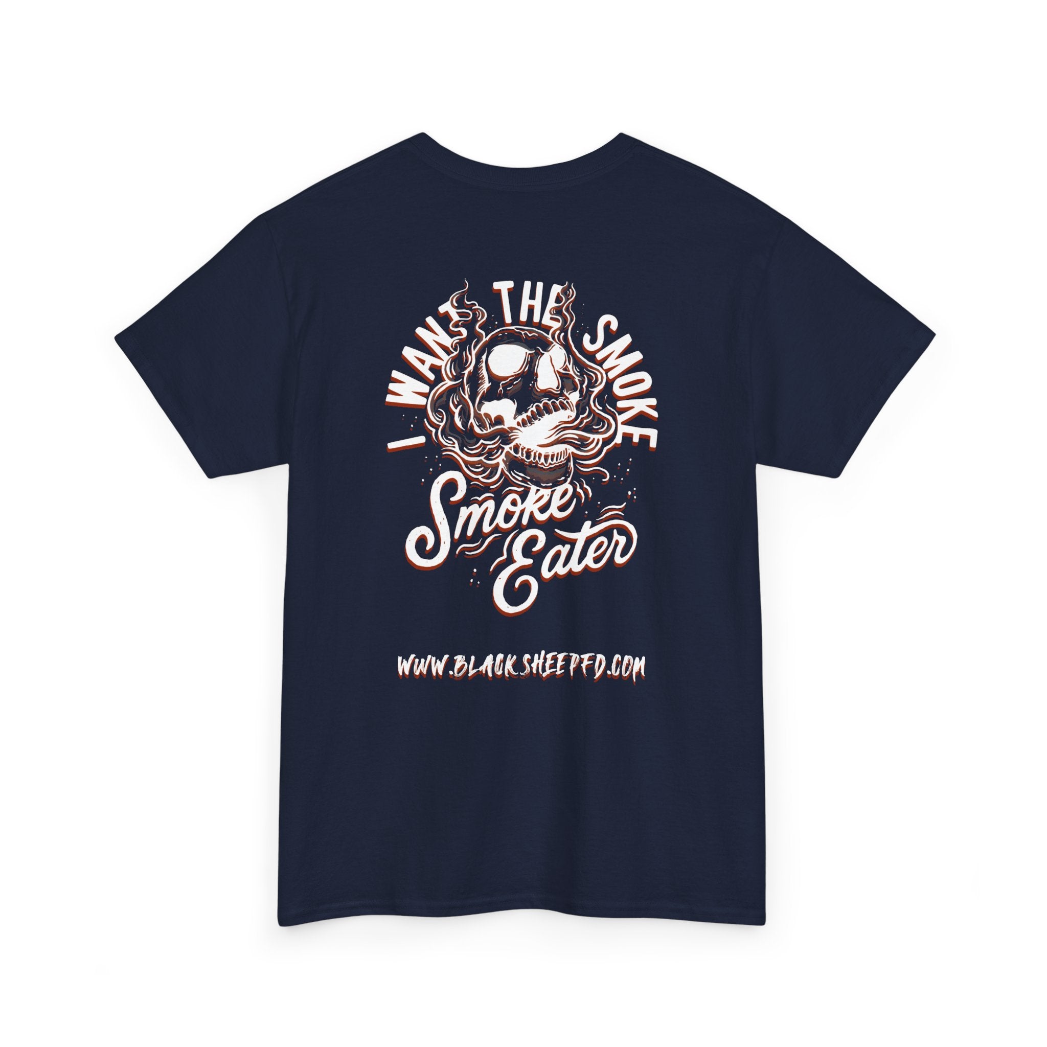 Black Sheep "I Want The Smoke" Skull Graphic Heavy Cotton Tee for Smoke Eaters