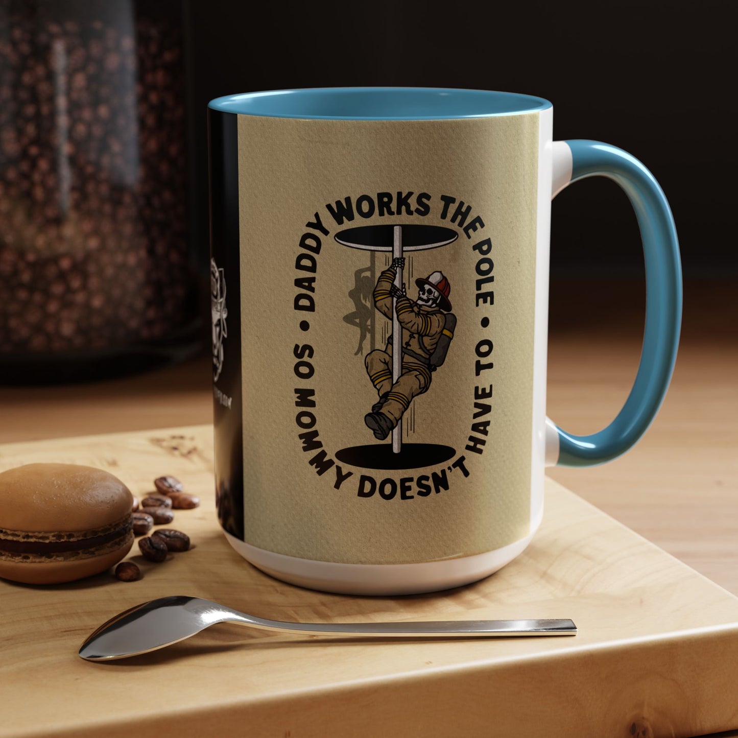 "Daddy Works the Pole" Firefighter Coffee Mug 15oz