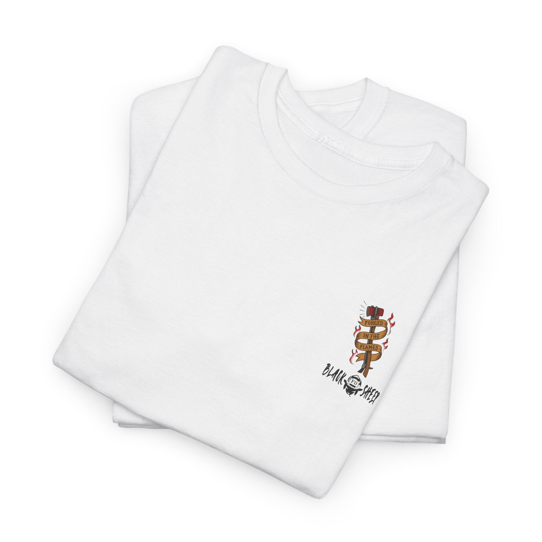 Graphic Tee — 'Forged in the Flame' Firefighter Tattoo Design