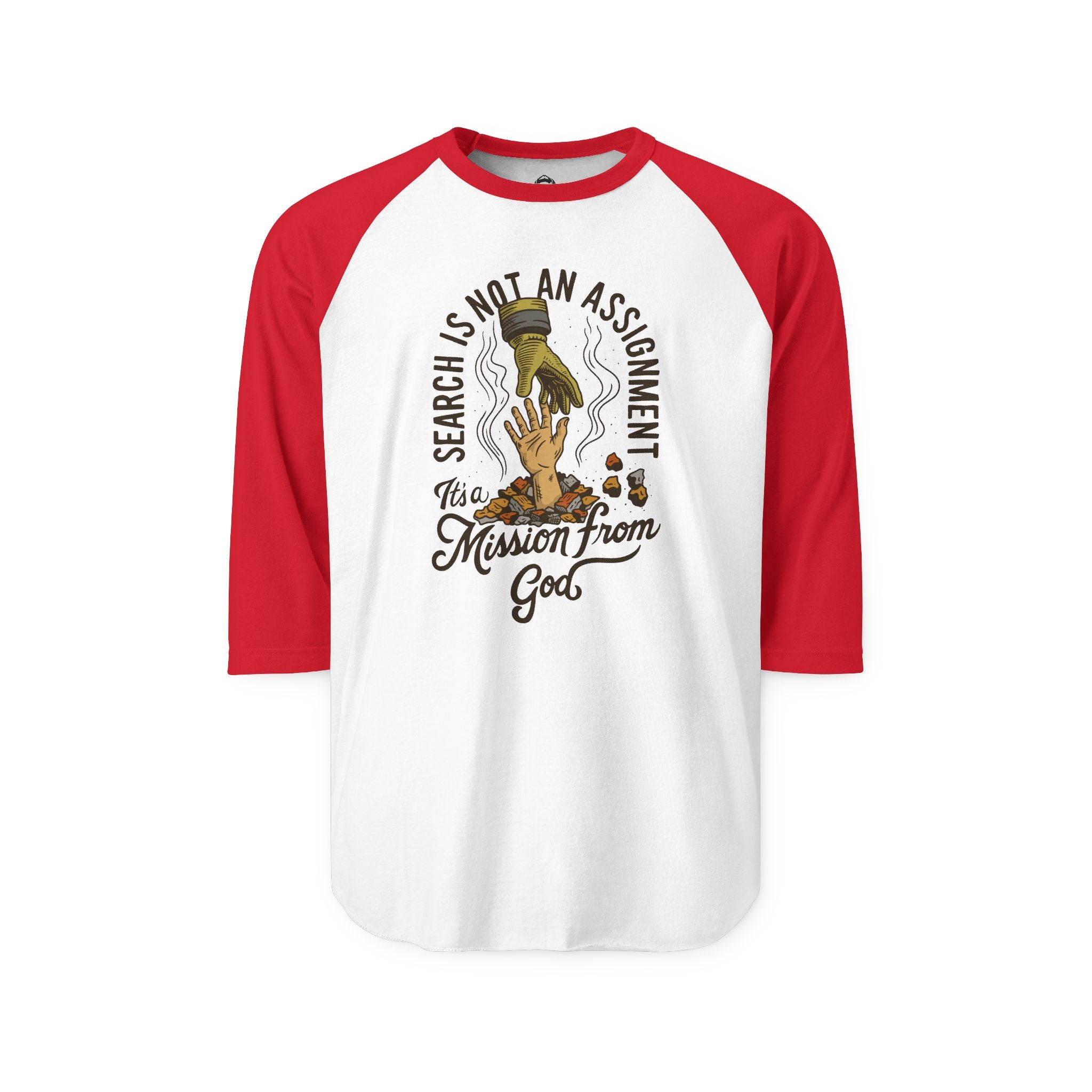 Raglan Baseball Style Shirt — "Search Is Not An Assignment" Graphic