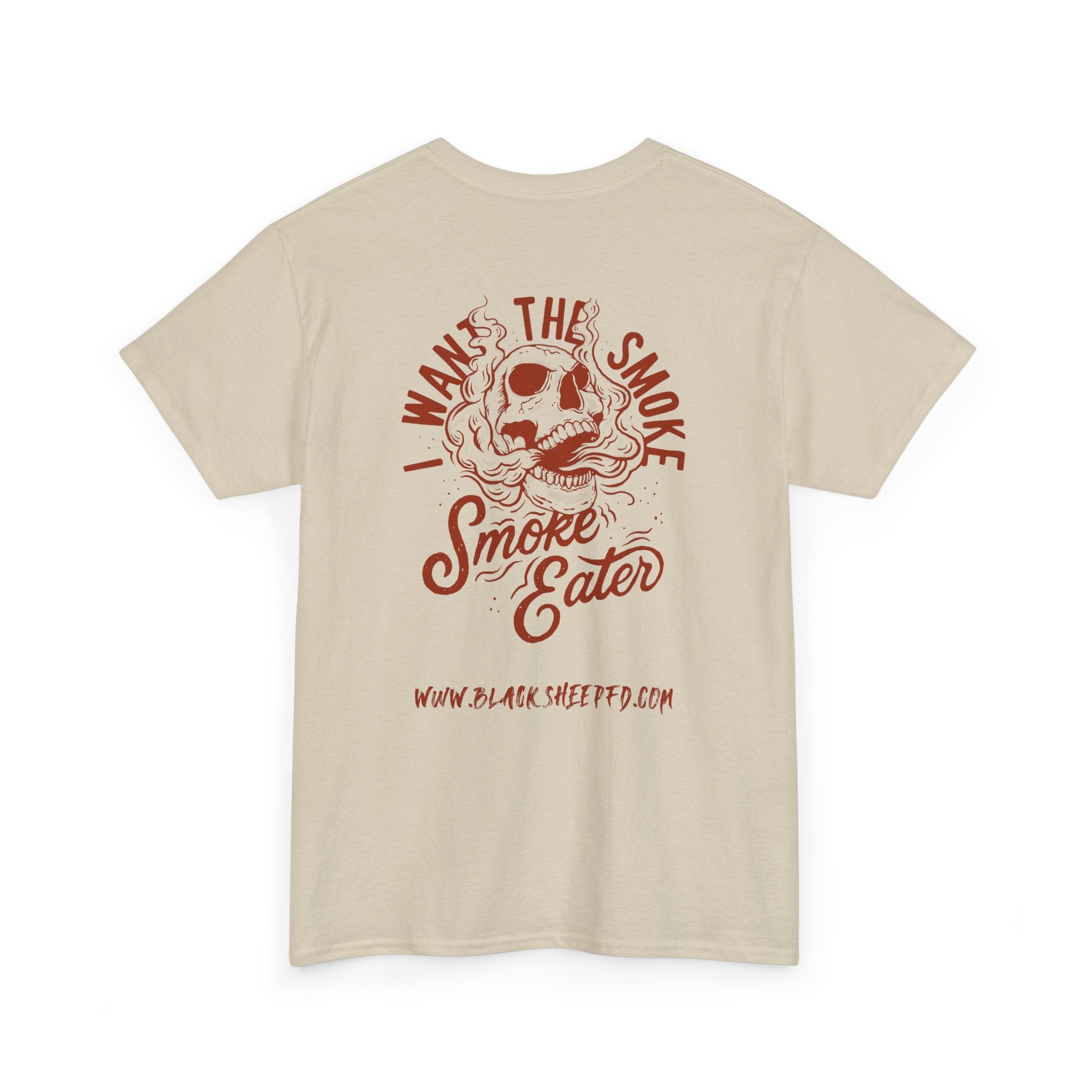 Black Sheep "I Want The Smoke" Skull Graphic Heavy Cotton Tee for Smoke Eaters