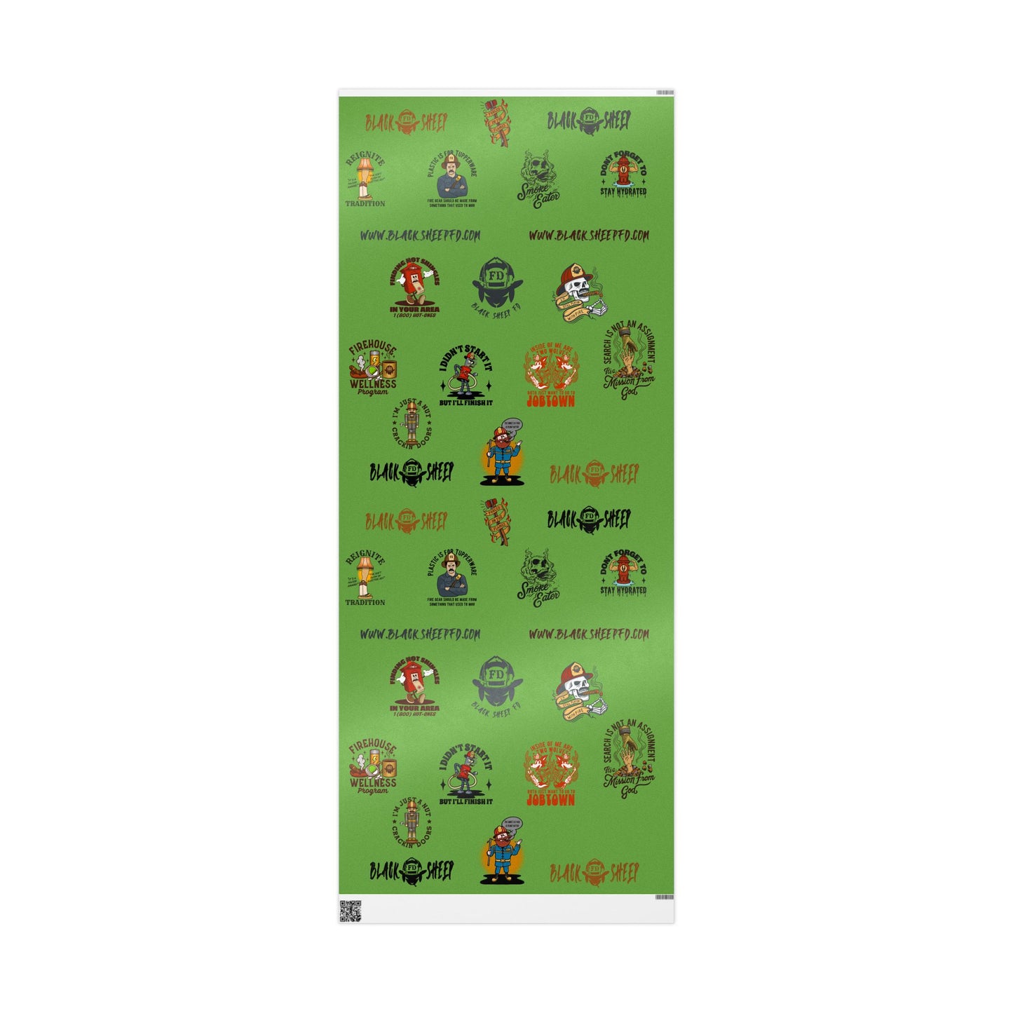 Wrapping Paper Roll — Retro Vintage Barber Tools Pattern