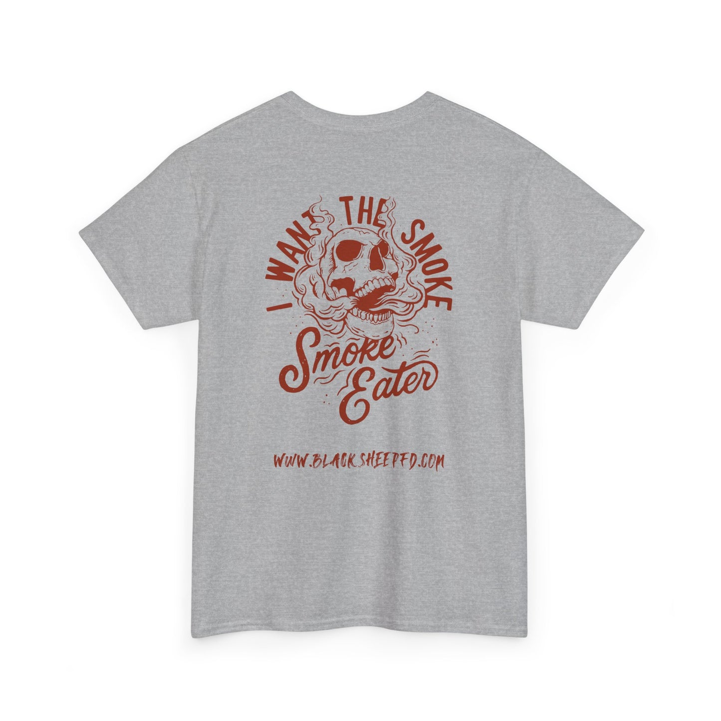 Black Sheep "I Want The Smoke" Skull Graphic Heavy Cotton Tee for Smoke Eaters