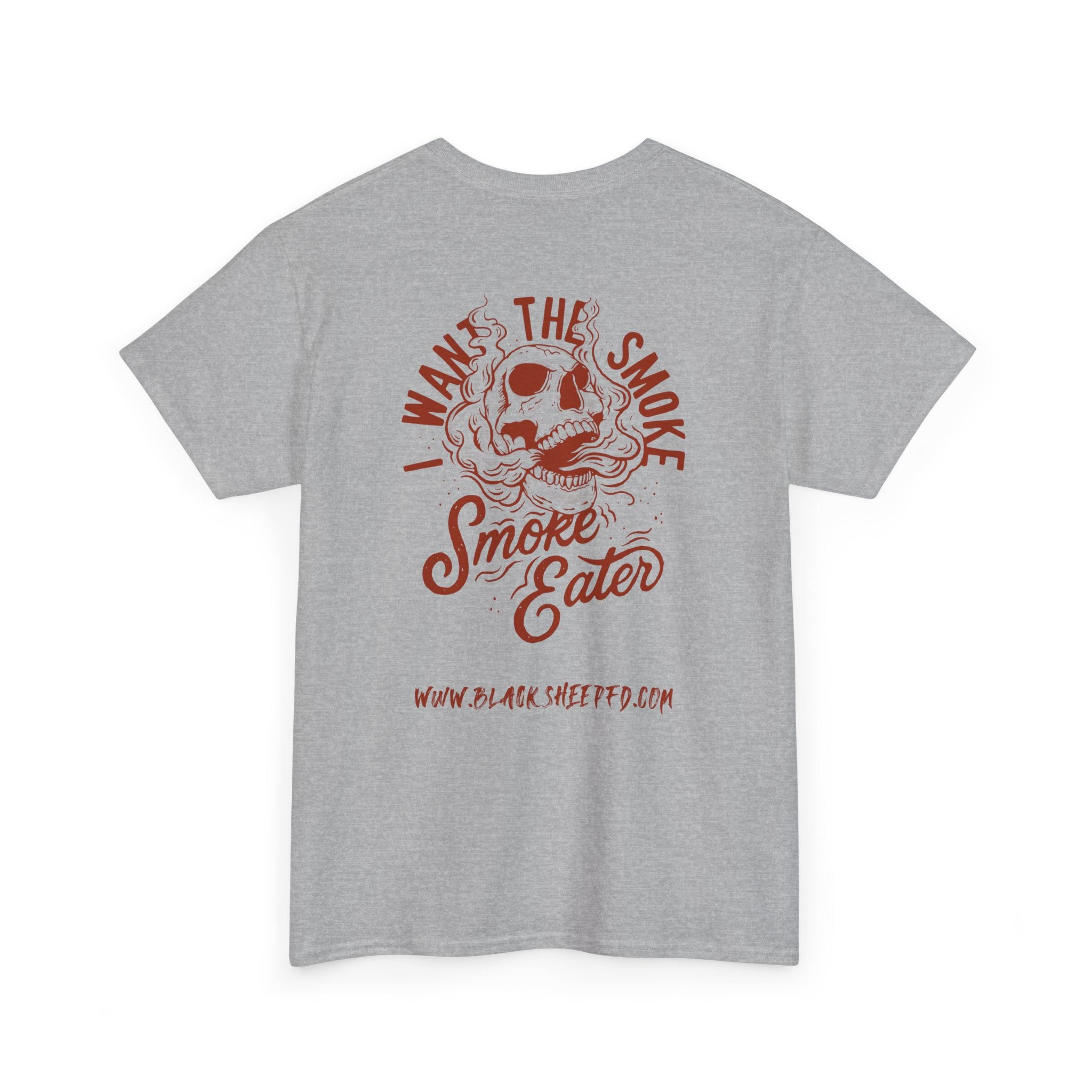 Black Sheep "I Want The Smoke" Skull Graphic Heavy Cotton Tee for Smoke Eaters