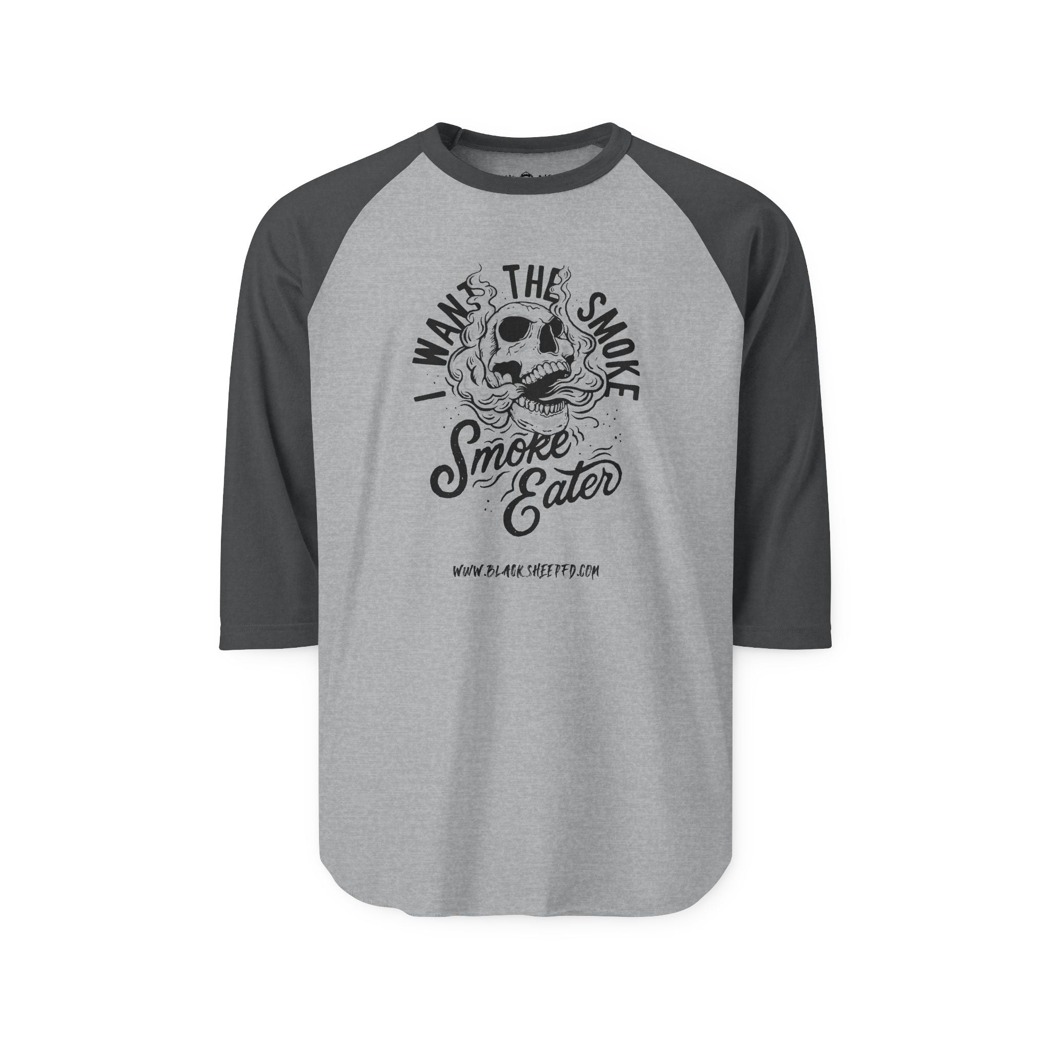 "Smoke Eater" Raglan Baseball Style Shirt Firefighter Tee