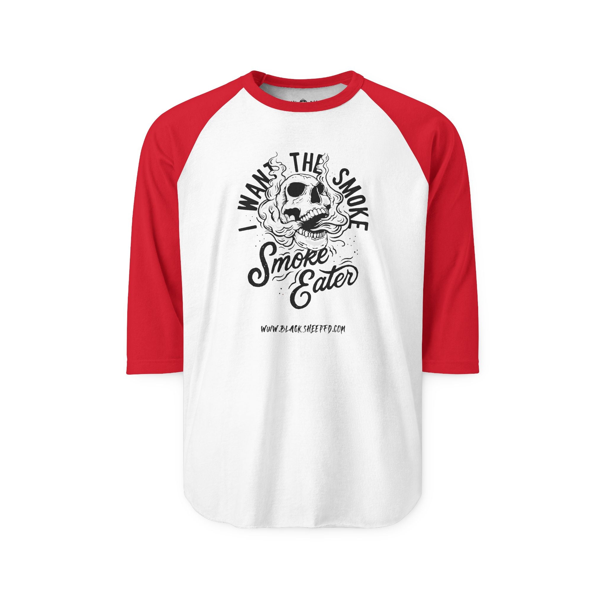 "Smoke Eater" Raglan Baseball Style Shirt Firefighter Tee
