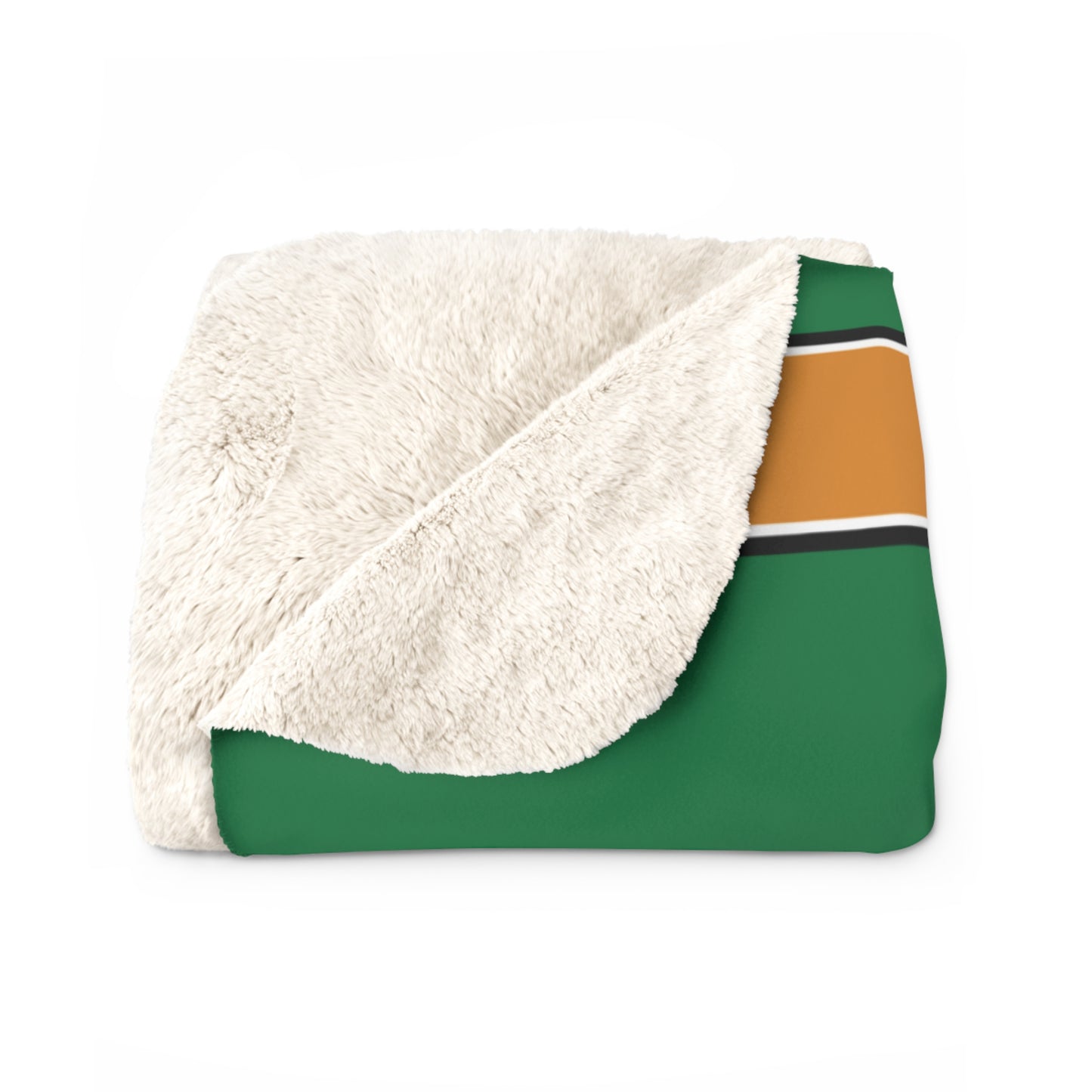 Shamrock Lady Sherpa Blanket — 'Black Sheep F.D.' (STRIPED VERSION) 2026 Green Fleece