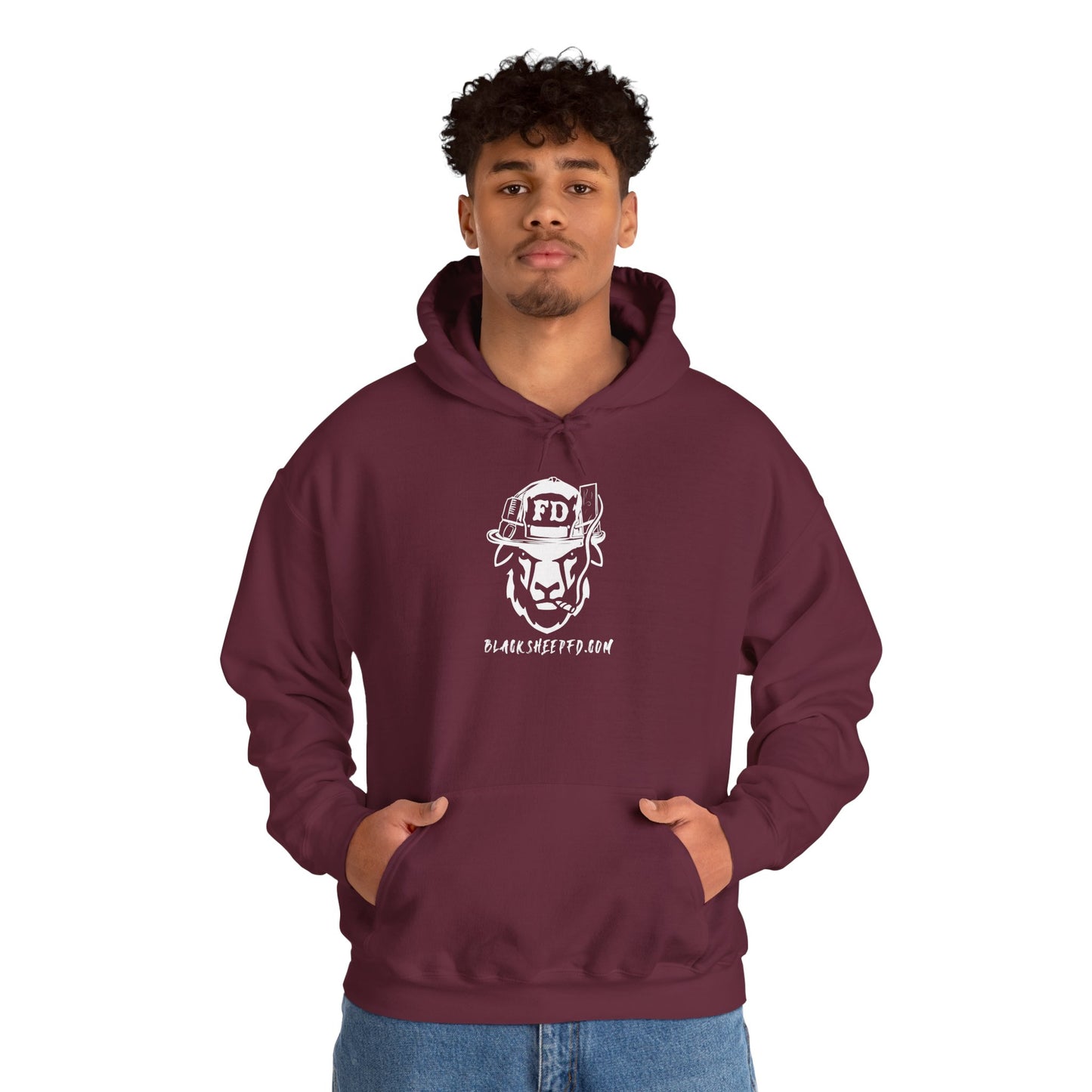 Firefighter Skull "Still Playing with Fire" Hoodie, Unisex Heavy Blend Sweatshirt