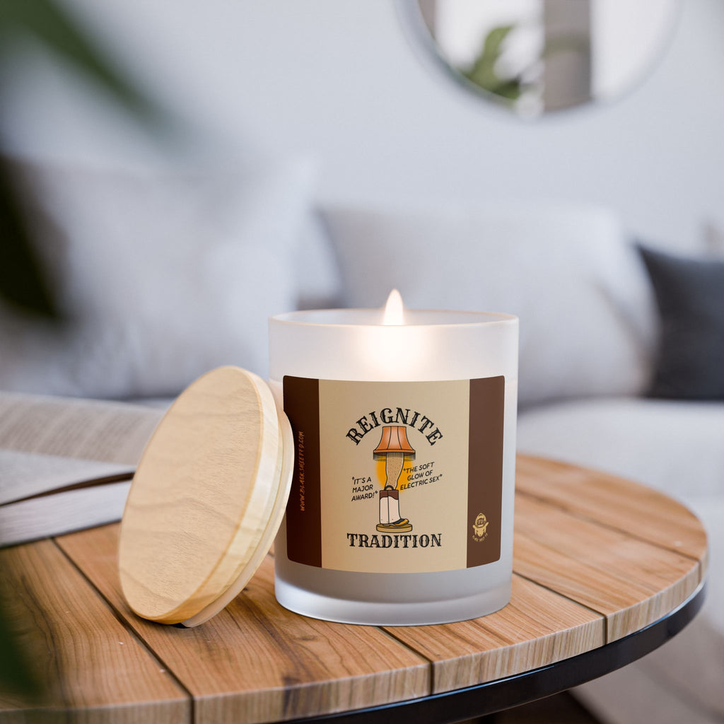 Reignite Tradition Frosted Glass Candle – 11oz Vintage Lamp Scented Candle