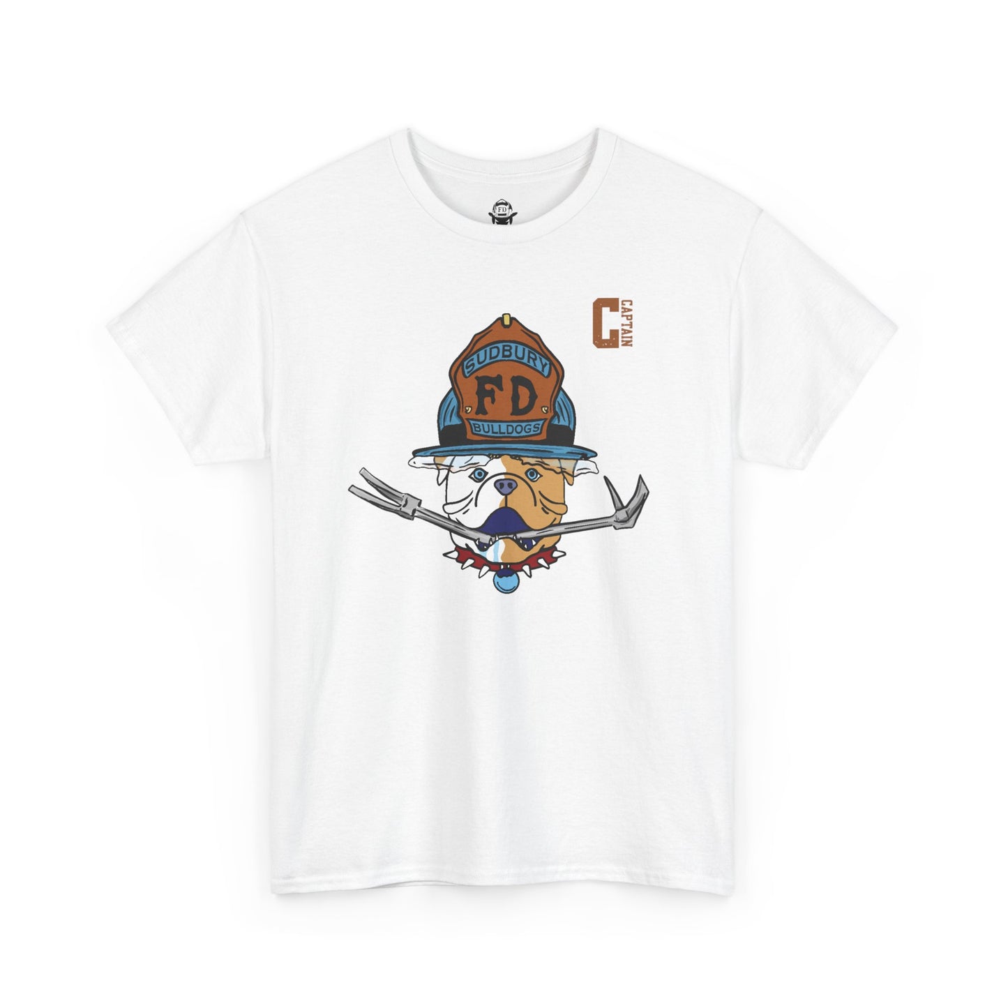 Firefighter Sudbury Bulldogs FD Tee — Lettered "C" Captain T-Shirt