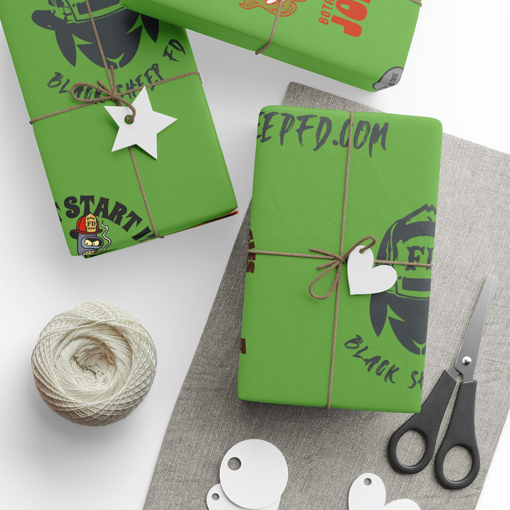 Wrapping Paper Roll — Retro Vintage Barber Tools Pattern