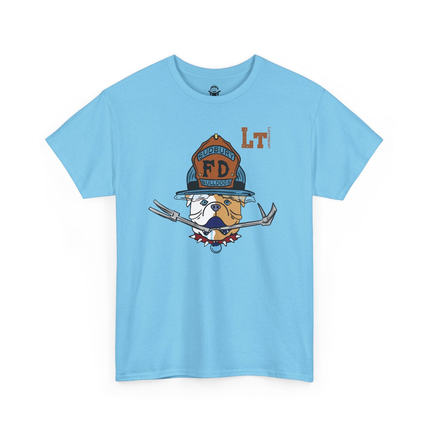 Firefighter Sudbury Bulldogs FD Tee — Lettered "Lt" Lieutenant T-Shirt