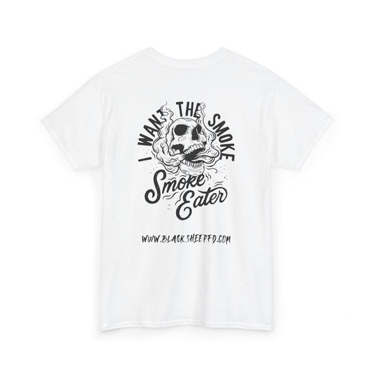 Black Sheep "I Want The Smoke" Skull Graphic Heavy Cotton Tee for Smoke Eaters