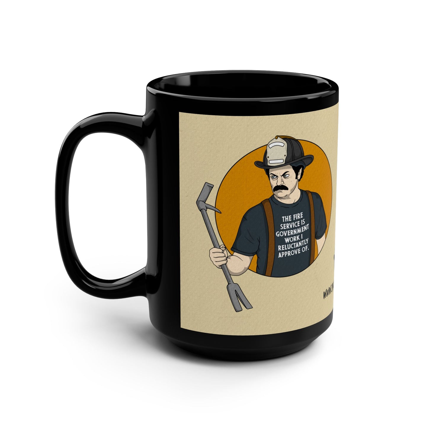 "Reluctantly Approved" 15oz Black/Brown Coffee Cup