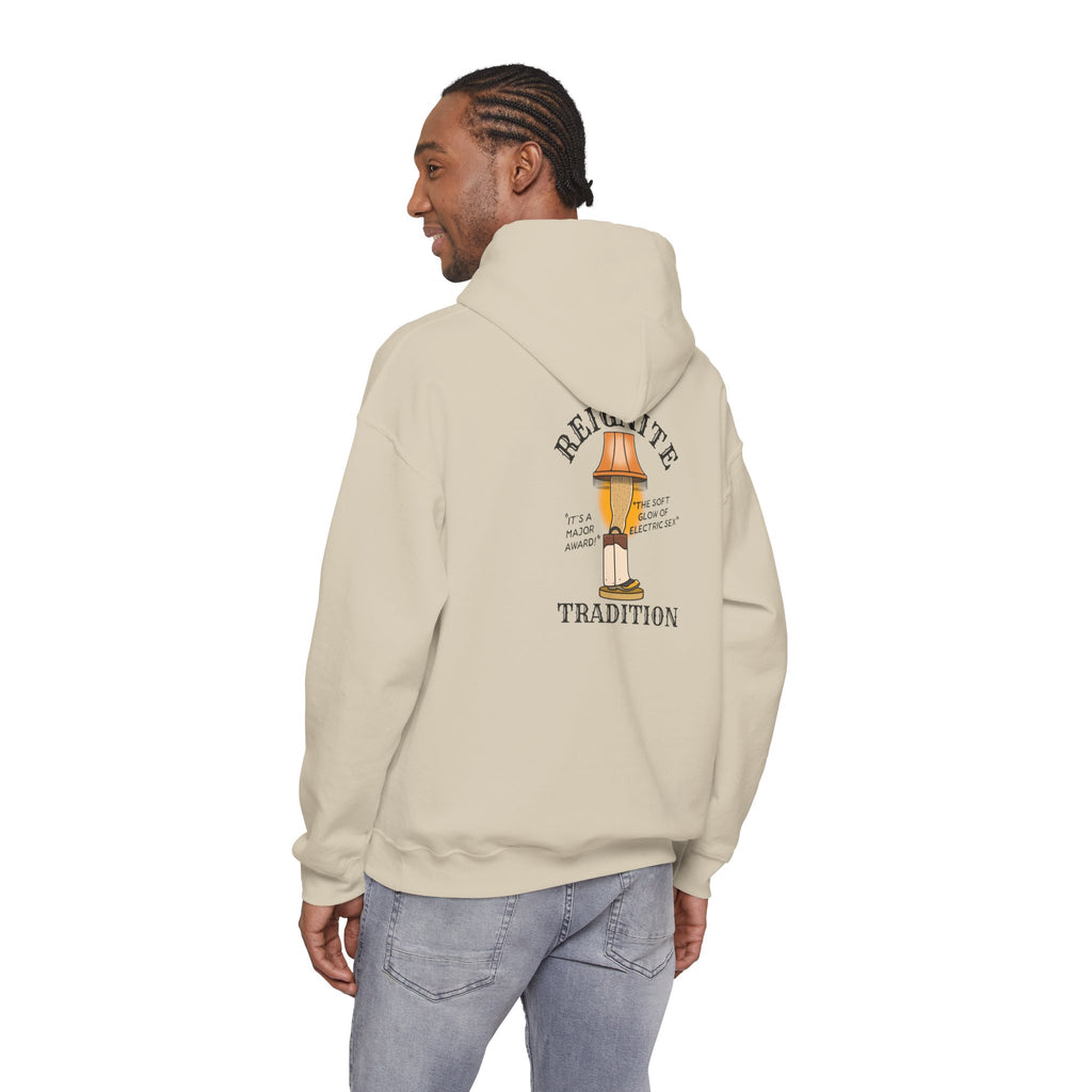 Retro Lamp Tradition Hoodie — "Reignite Tradition" Hoodie