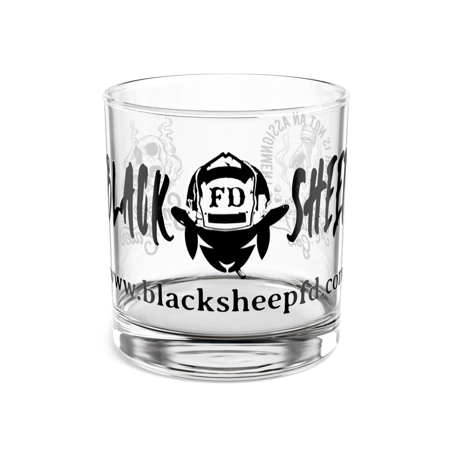 Black Sheep Firefighter 10oz Rocks Glass – Etched Whiskey Tumbler