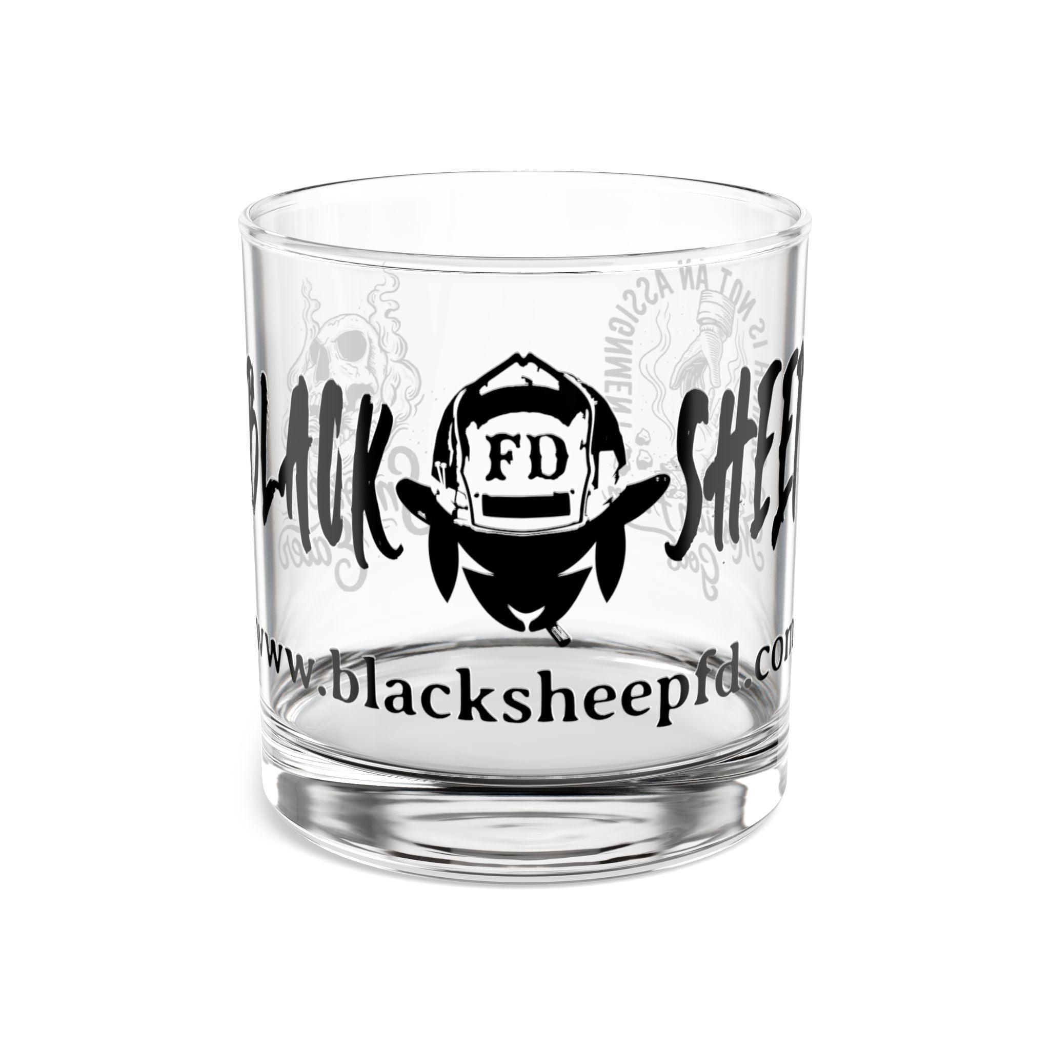 Black Sheep Firefighter 10oz Rocks Glass – Etched Whiskey Tumbler