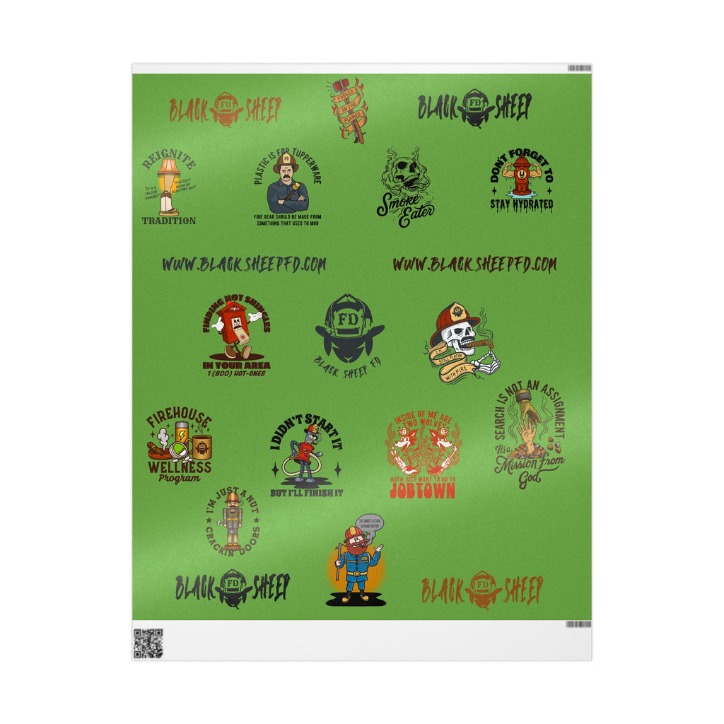 Wrapping Paper Roll — Retro Vintage Barber Tools Pattern