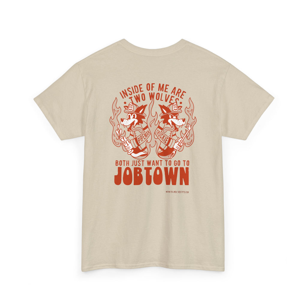 Job Town Wolves “Inside of Me Are Two Wolves” Retro Coloration Tattoo Shirt