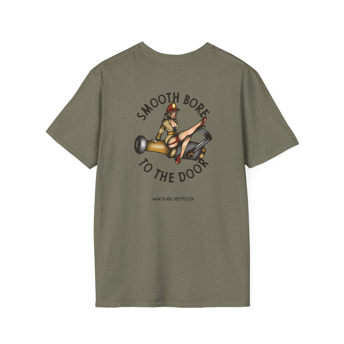 Smooth Bore To The Door Pin-Up Firefighter T-Shirt