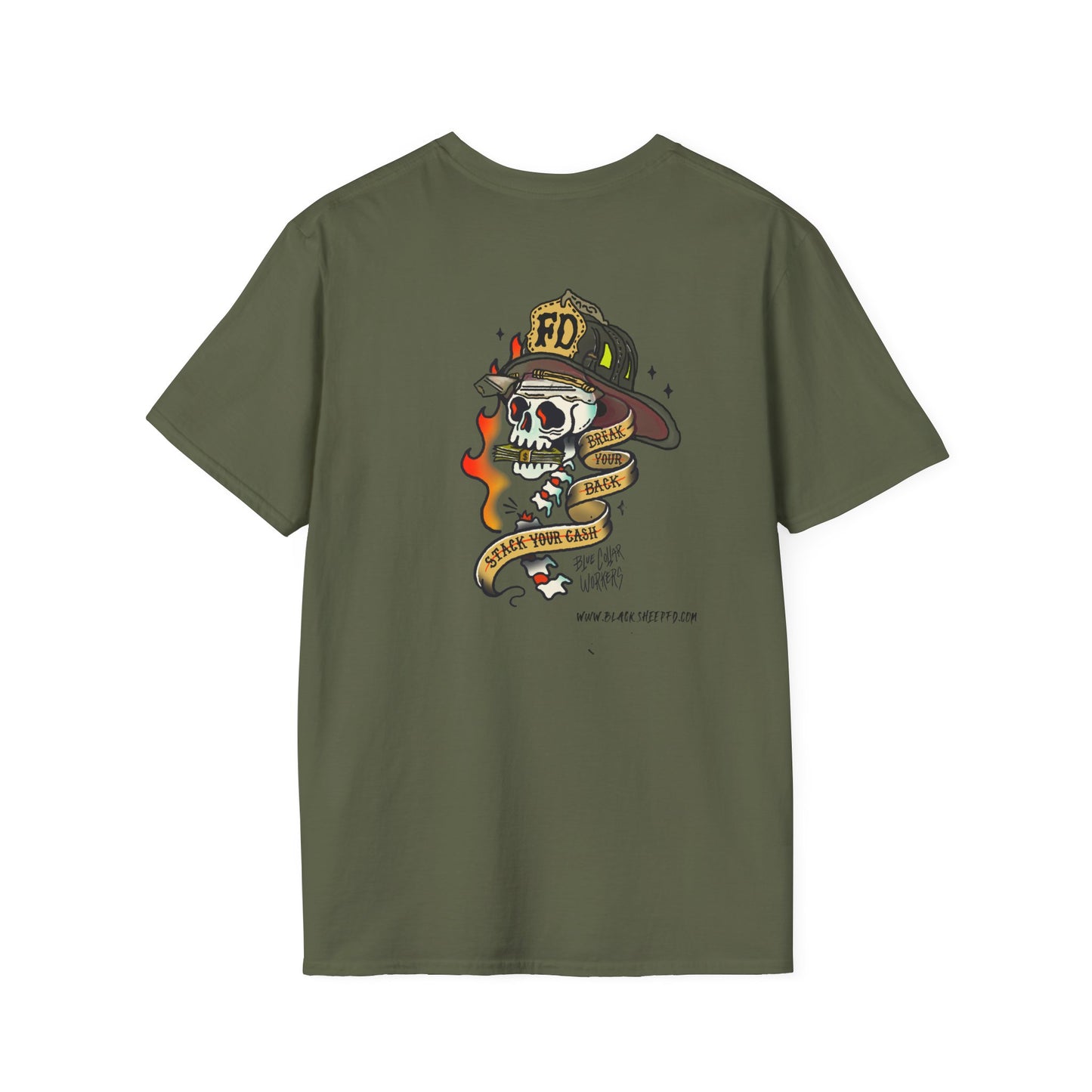 Blue Collar "Break'n Backs / Stack'n Cash" Firefighter Tee